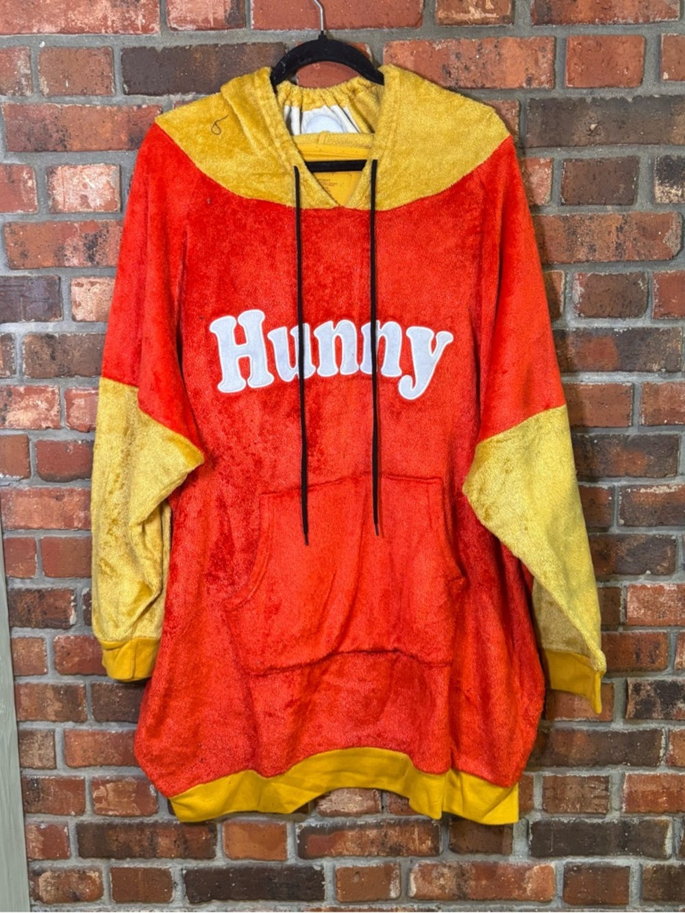 Disney womens Winnie The pooh plush Hunny sleep lounge dress orange 3X